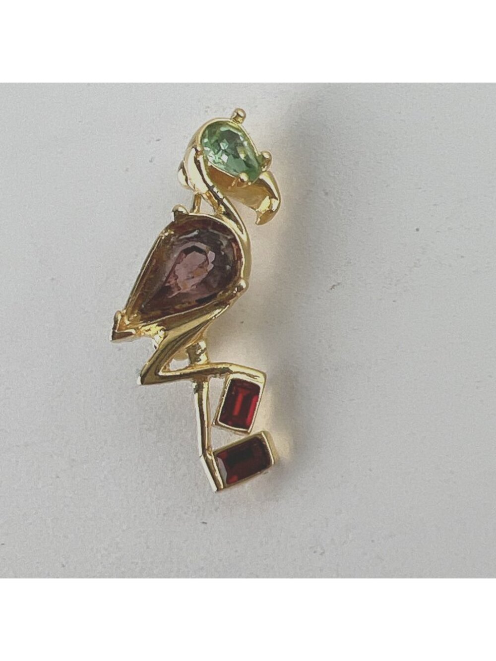 Vintage Joan Rivers Collection Jeweled Flamingo Brooch Pin Bird